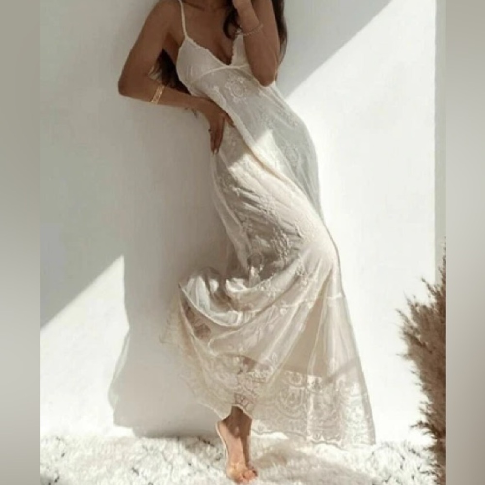 Zara Embroidered Maxi Dress